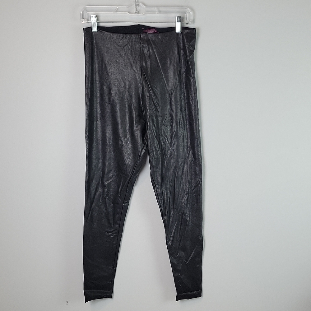 Commando black faux leather leggings Control Top XL